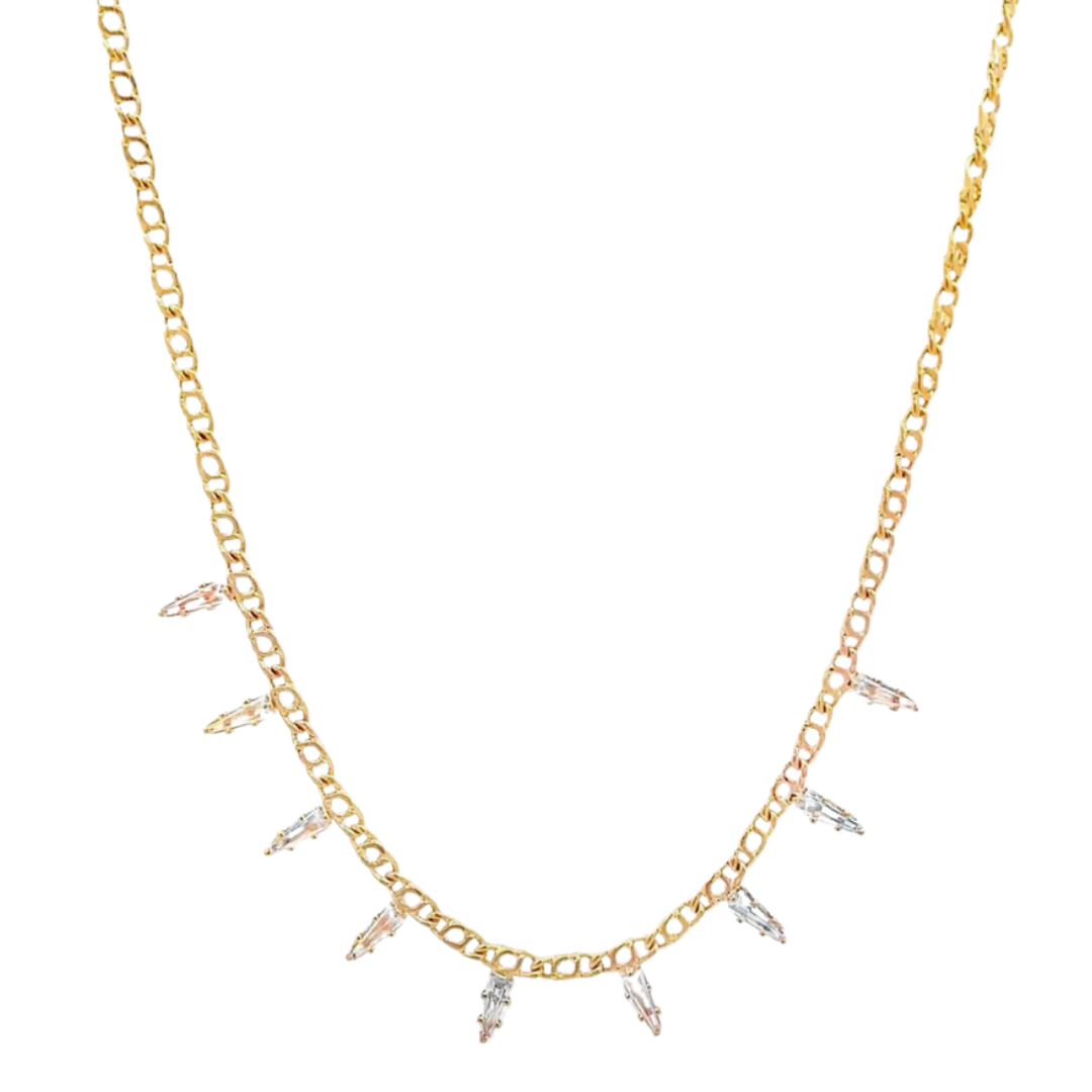 Baguette Drop Chain Necklace